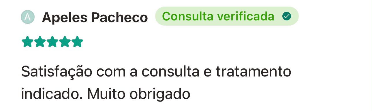 Depoimento de paciente sobre o Dr. Alan Antunes no Doctoralia