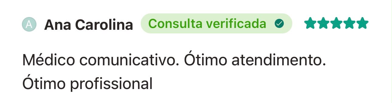 Depoimento de paciente sobre o Dr. Alan Antunes no Doctoralia